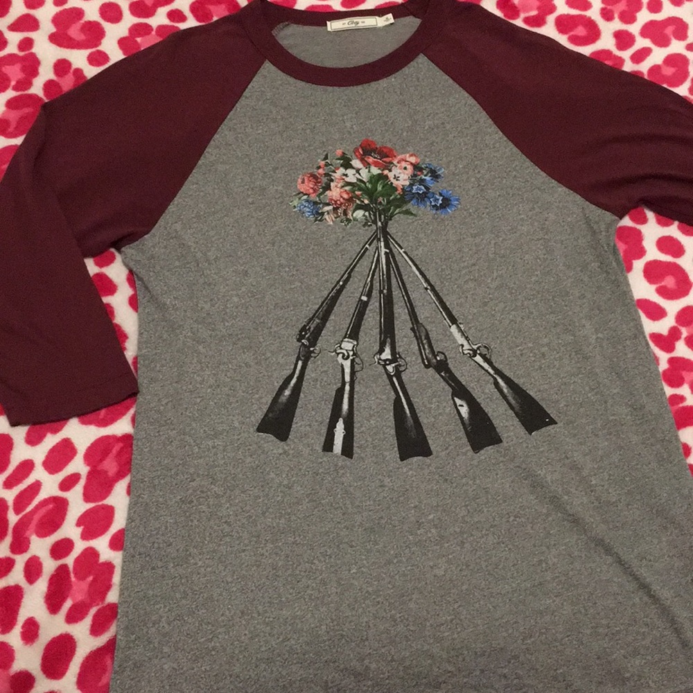 Obey 3 quarter sleeve shirt